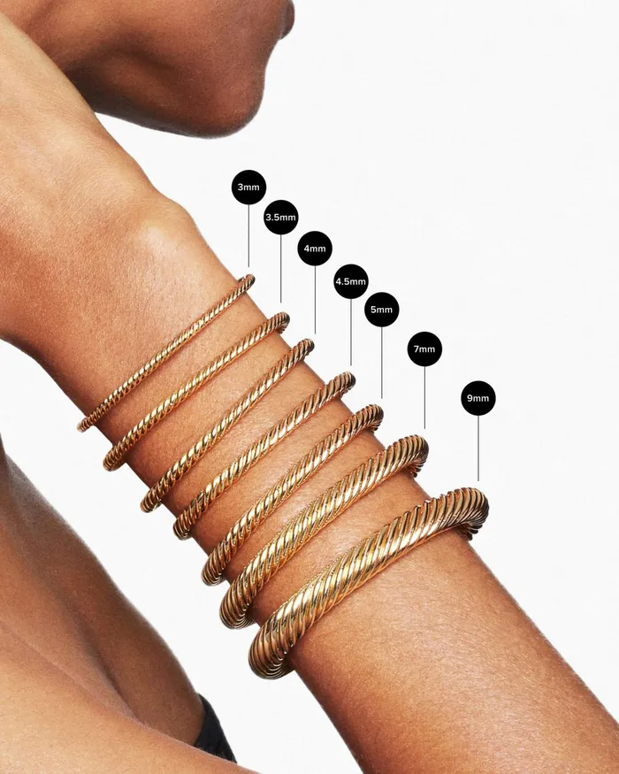 Renaissance Cablespira Bracelet In 18K Yellow Gold 35mm Women David Yurman Cuff Renaissance Cablespira Bracelet In 18K Yellow Gold 35mm Women David Yurman Cuff