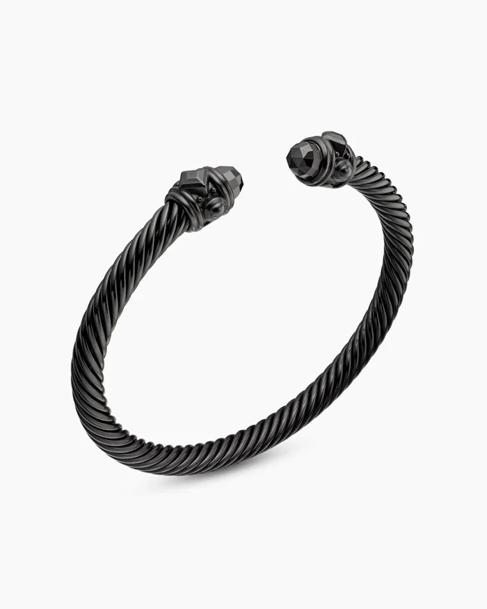 Renaissance Classic Cable Bracelet In Black Aluminum 5mm Women David Yurman Cuff Renaissance Classic Cable Bracelet In Black Aluminum 5mm Women David Yurman Cuff