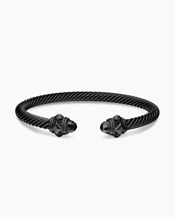 Renaissance Classic Cable Bracelet In Black Aluminum 5mm Women David Yurman Cuff Renaissance Classic Cable Bracelet In Black Aluminum 5mm Women David Yurman Cuff