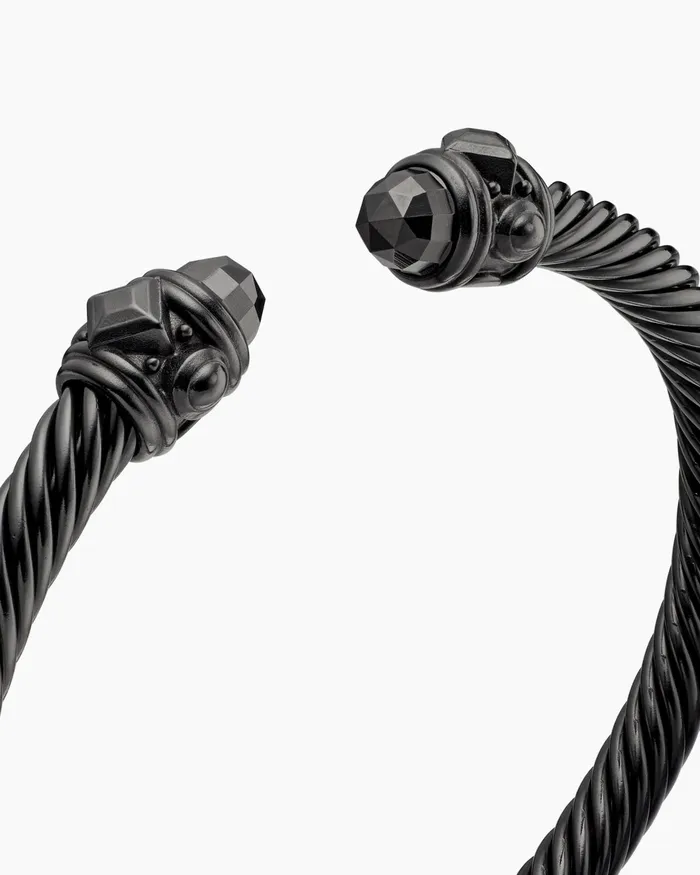 Renaissance Classic Cable Bracelet In Black Aluminum 5mm Women David Yurman Cuff Renaissance Classic Cable Bracelet In Black Aluminum 5mm Women David Yurman Cuff