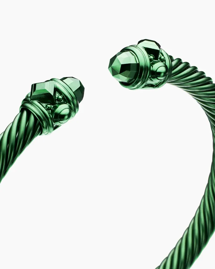 Renaissance Classic Cable Bracelet In Forest Green Aluminum 5mm Women David Yurman Cuff Renaissance Classic Cable Bracelet In Forest Green Aluminum 5mm Women David Yurman Cuff