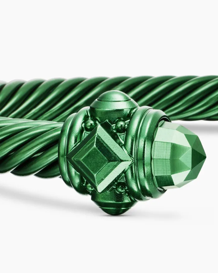 Renaissance Classic Cable Bracelet In Forest Green Aluminum 5mm Women David Yurman Cuff Renaissance Classic Cable Bracelet In Forest Green Aluminum 5mm Women David Yurman Cuff