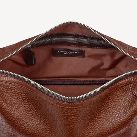 Reporter Wash Bag Tobacco Pebble Men Aspinal Of London Wash Bags