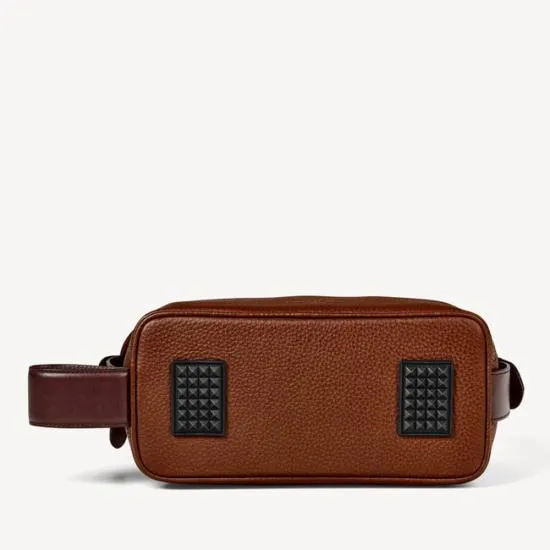 Reporter Wash Bag Tobacco Pebble Men Aspinal Of London Wash Bags