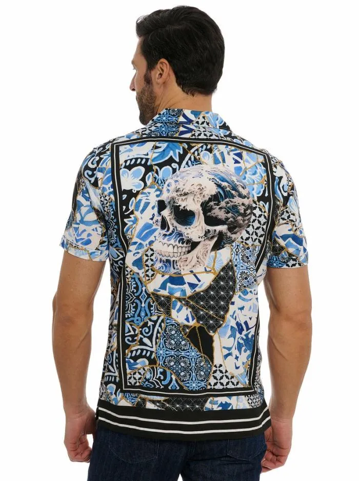 Robert Graham Button Down Shirts Men Kintsugi Short Sleeve Button Down Shirt Blue Robert Graham Button Down Shirts Men Kintsugi Short Sleeve Button Down Shirt Blue