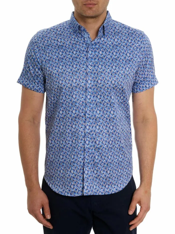 Robert Graham Button Down Shirts Men Wade Short Sleeve Button Down Shirt Blue Robert Graham Button Down Shirts Men Wade Short Sleeve Button Down Shirt Blue