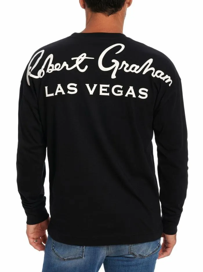 Robert Graham Polos and TShirts Men Las Vegas Long Sleeve TShirt Black