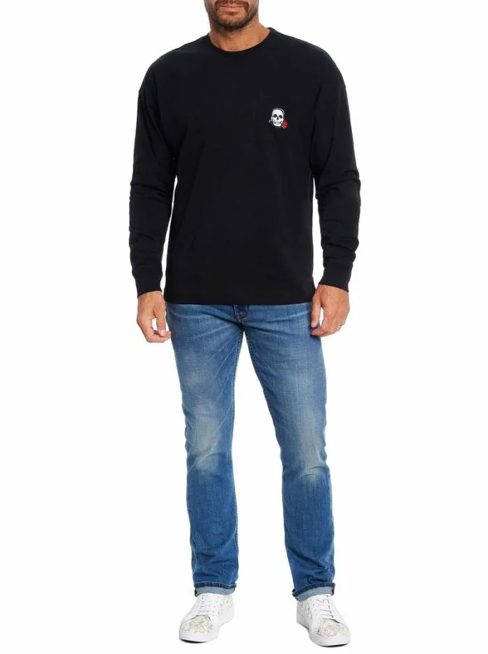 Robert Graham Polos and TShirts Men Las Vegas Long Sleeve TShirt Black
