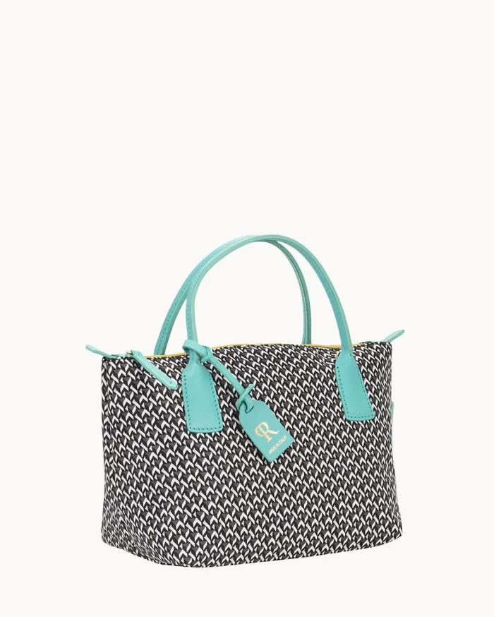 Roberta Pieri Tatami Fun Mini Robertina Tote Aqua Women Dooney and Bourke Totes Roberta Pieri Tatami Fun Mini Robertina Tote Aqua Women Dooney and Bourke Totes