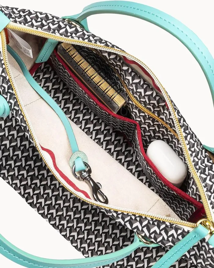 Roberta Pieri Tatami Fun Mini Robertina Tote Aqua Women Dooney and Bourke Totes Roberta Pieri Tatami Fun Mini Robertina Tote Aqua Women Dooney and Bourke Totes