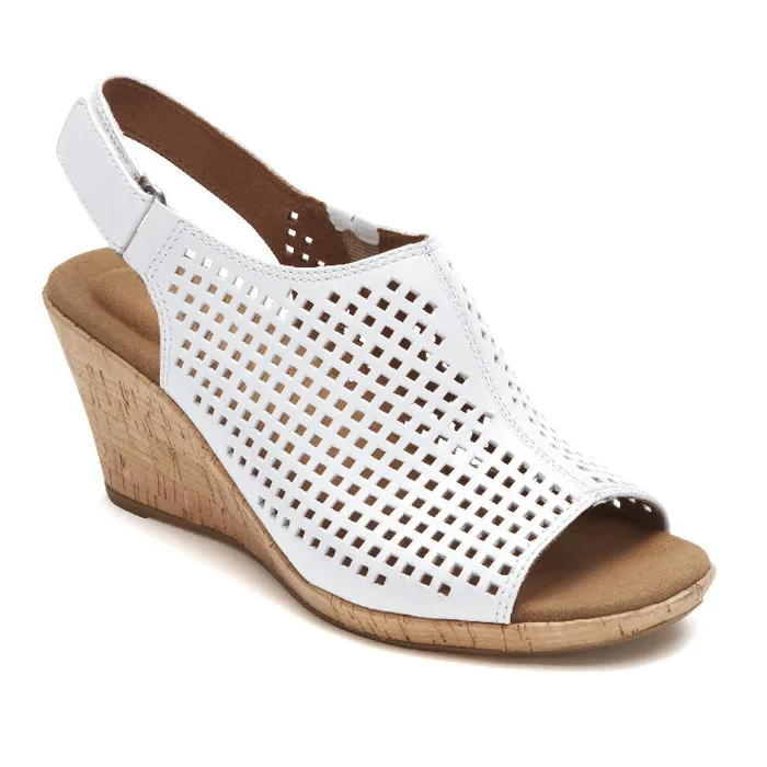 Rockport Sandals and Wedges Women Briah Perforated Slingback Sandal White