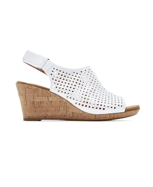 Rockport Sandals and Wedges Women Briah Perforated Slingback Sandal White