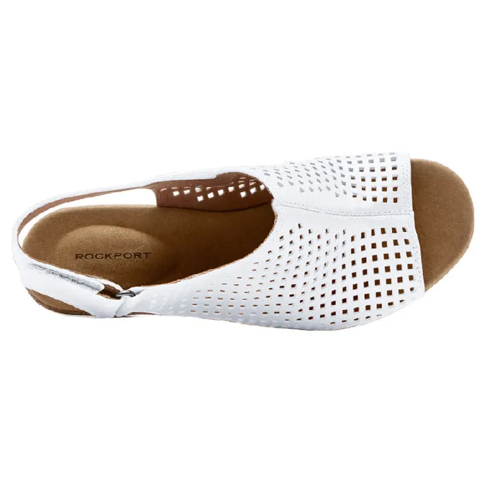 Rockport Sandals and Wedges Women Briah Perforated Slingback Sandal White