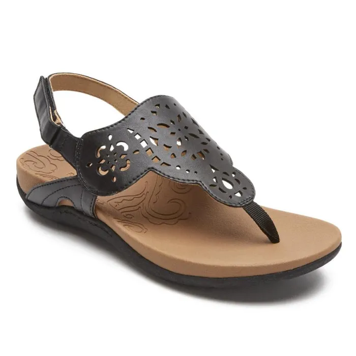 Rockport Sandals and Wedges Women Ridge Circle Cutout Thong Black