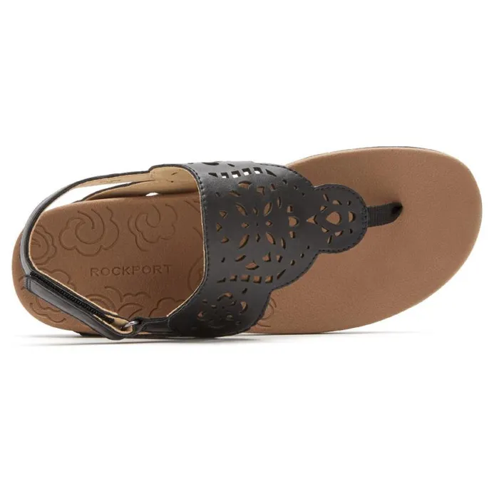 Rockport Sandals and Wedges Women Ridge Circle Cutout Thong Black