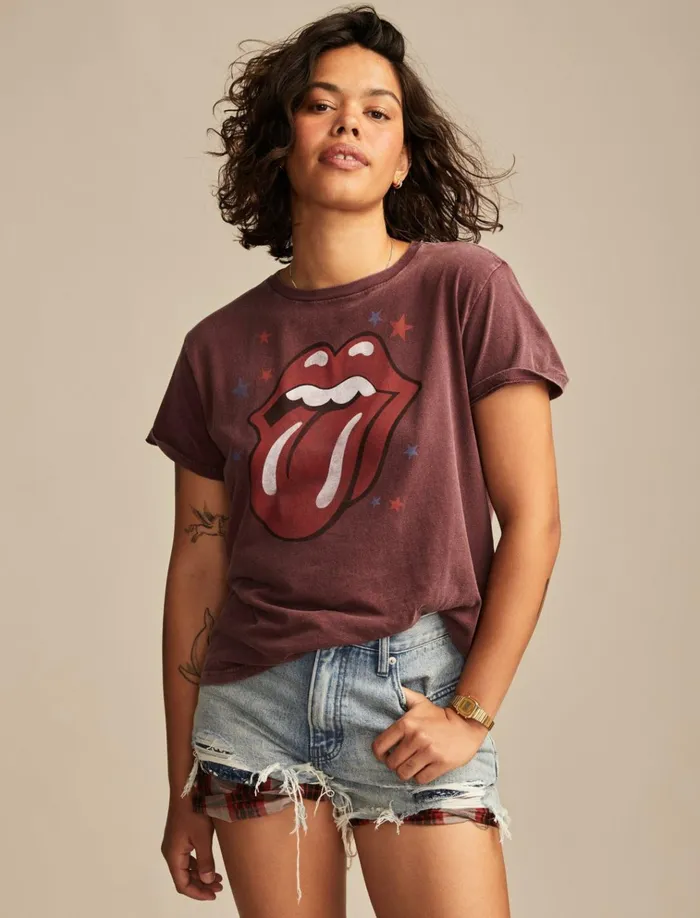 Rolling Stones In Concert Boyfriend Tee Winetasting Women Lucky Brand Graphic Tees Rolling Stones In Concert Boyfriend Tee Winetasting Women Lucky Brand Graphic Tees