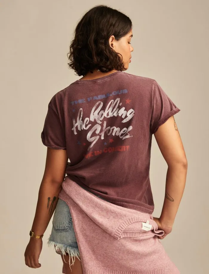 Rolling Stones In Concert Boyfriend Tee Winetasting Women Lucky Brand Graphic Tees