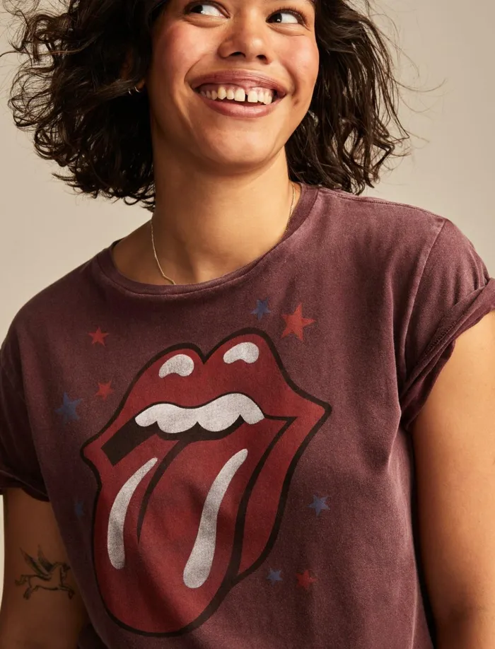 Rolling Stones In Concert Boyfriend Tee Winetasting Women Lucky Brand Graphic Tees