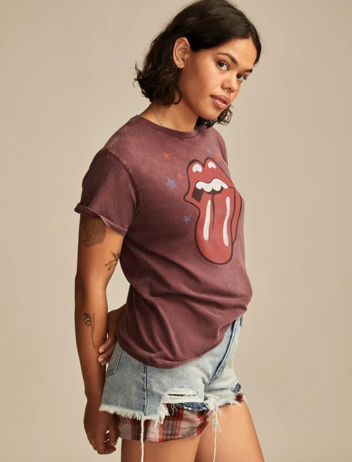 Rolling Stones In Concert Boyfriend Tee Winetasting Women Lucky Brand Graphic Tees