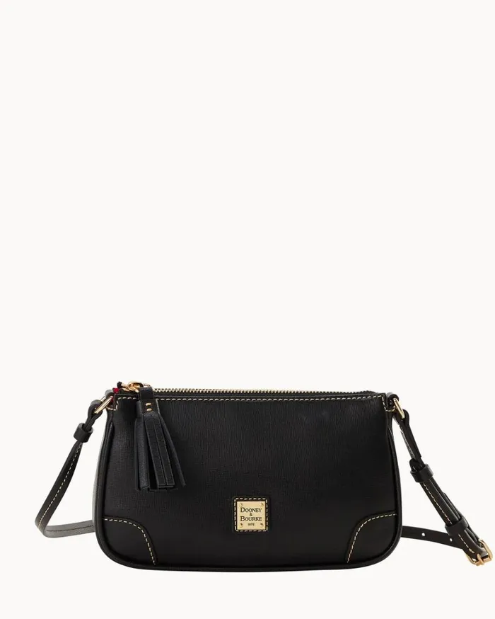 Saffiano Slim Crossbody Black Women Dooney and Bourke Crossbodies