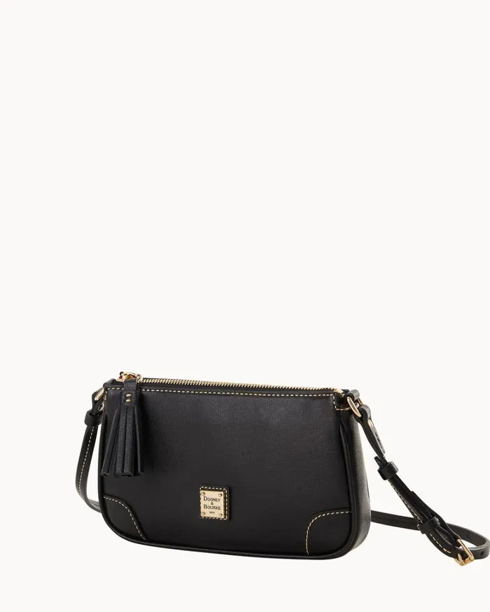 Saffiano Slim Crossbody Black Women Dooney and Bourke Crossbodies Saffiano Slim Crossbody Black Women Dooney and Bourke Crossbodies