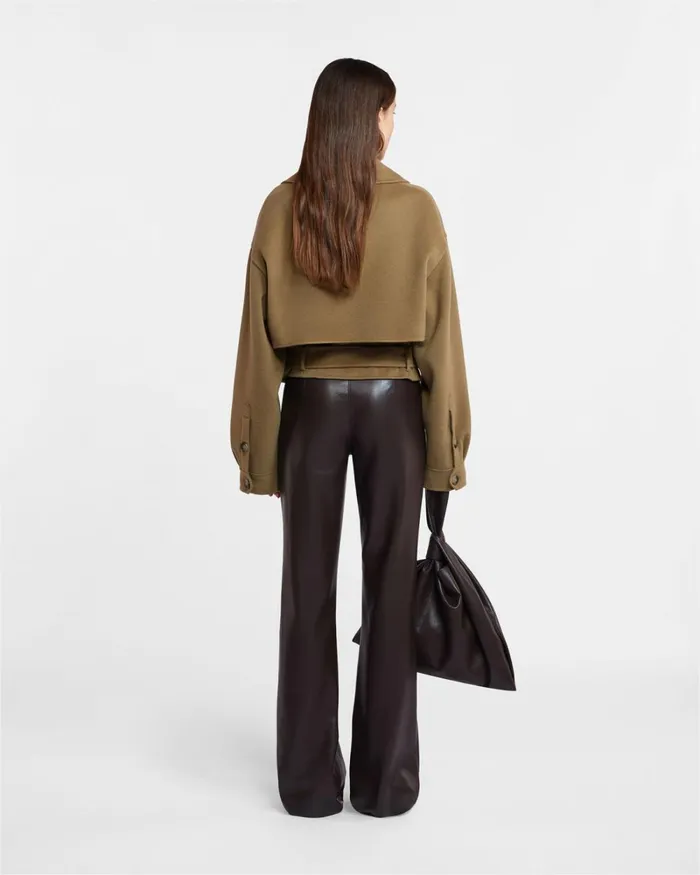 Satoyo Khaki Double Wool Women Nanushka Jackets and Blazers Satoyo Khaki Double Wool Women Nanushka Jackets and Blazers