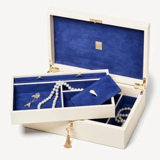 Savoy Jewellery Box Ivory Pebble Women Aspinal Of London Jewellery Boxes