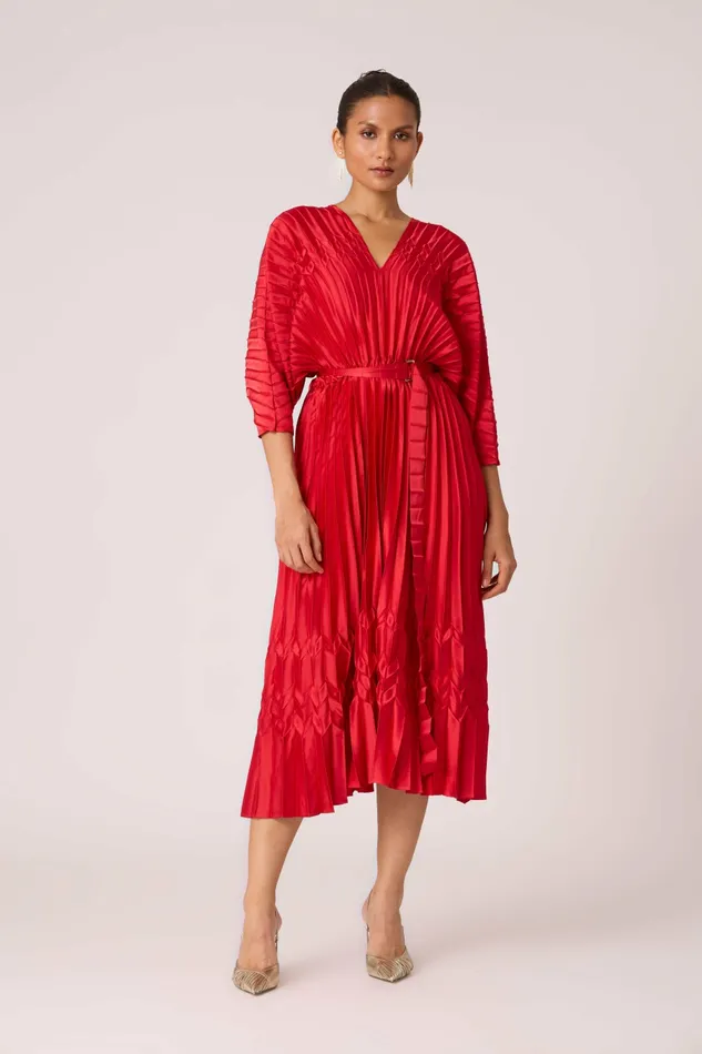 Scarlet Sage Dresses Adeline Maxi Satin Dress 8211 Red 8211 Women