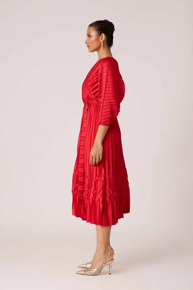 Scarlet Sage Dresses Adeline Maxi Satin Dress 8211 Red 8211 Women