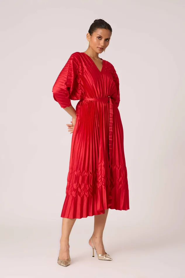 Scarlet Sage Dresses Adeline Maxi Satin Dress 8211 Red 8211 Women