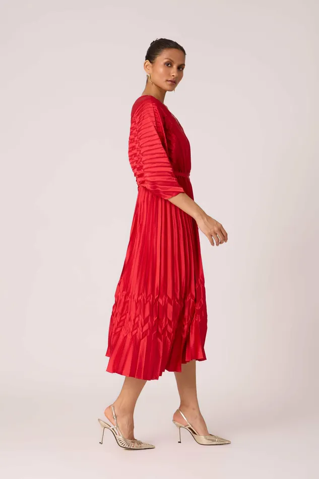 Scarlet Sage Dresses Adeline Maxi Satin Dress 8211 Red 8211 Women