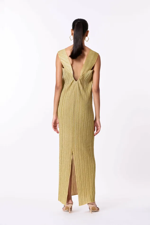 Scarlet Sage Dresses Kallista Cape Gown 8211 Gold 8211 Women