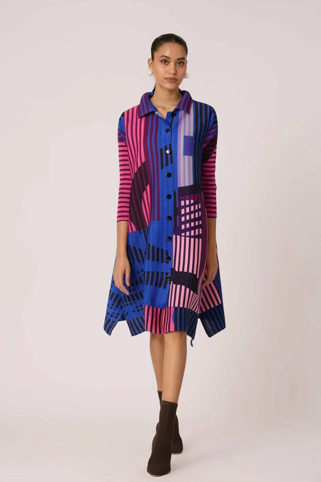 Scarlet Sage Dresses Rory Abstract Print Dress 8211 Blue 8211 Women