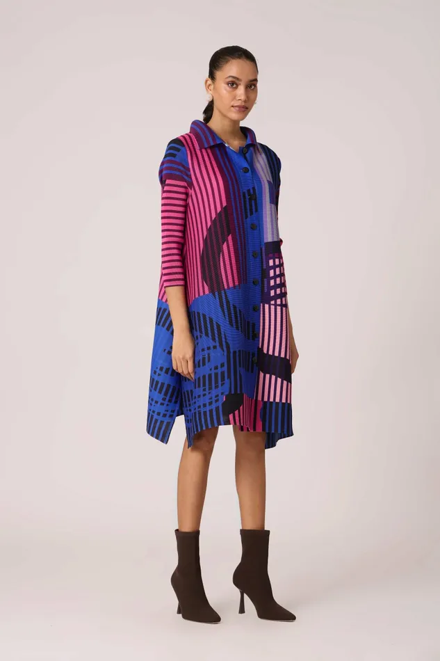 Scarlet Sage Dresses Rory Abstract Print Dress 8211 Blue 8211 Women