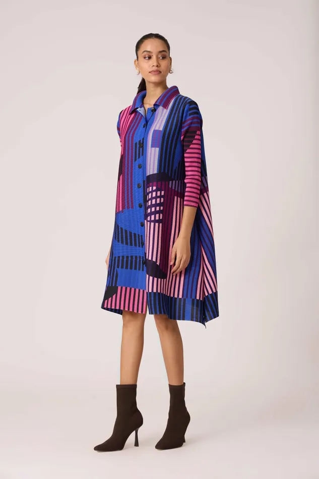 Scarlet Sage Dresses Rory Abstract Print Dress 8211 Blue 8211 Women