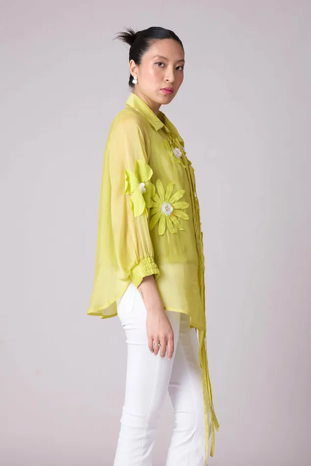 Scarlet Sage Tops Jolie Shirt 8211 Lime Organza 8211 Women