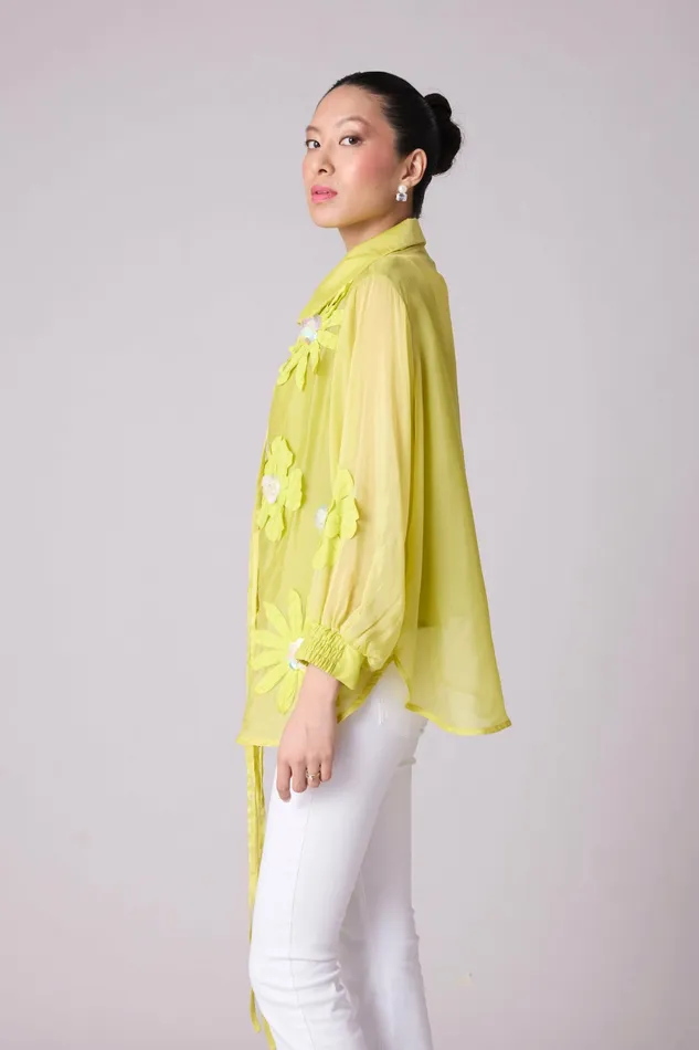 Scarlet Sage Tops Jolie Shirt 8211 Lime Organza 8211 Women
