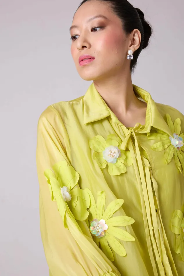 Scarlet Sage Tops Jolie Shirt 8211 Lime Organza 8211 Women