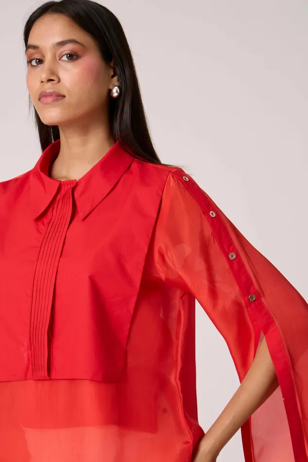 Scarlet Sage Tops Layla Shirt 8211 Scarlet Red 8211 Women