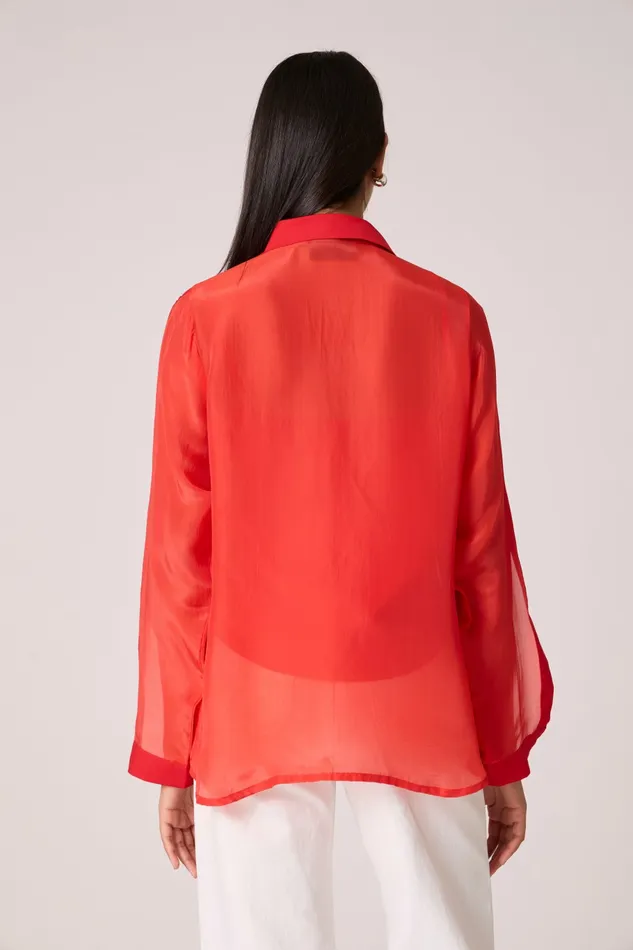 Scarlet Sage Tops Layla Shirt 8211 Scarlet Red 8211 Women
