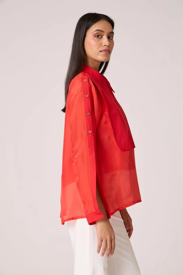 Scarlet Sage Tops Layla Shirt 8211 Scarlet Red 8211 Women