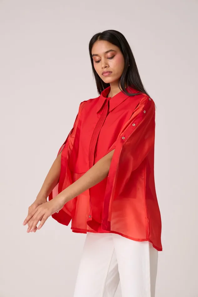 Scarlet Sage Tops Layla Shirt 8211 Scarlet Red 8211 Women