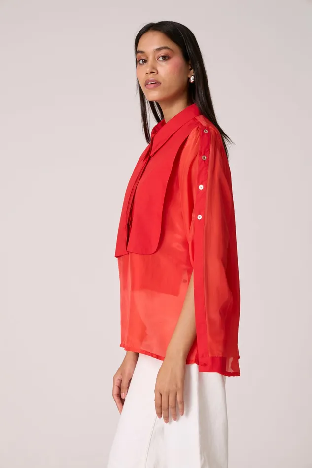 Scarlet Sage Tops Layla Shirt 8211 Scarlet Red 8211 Women