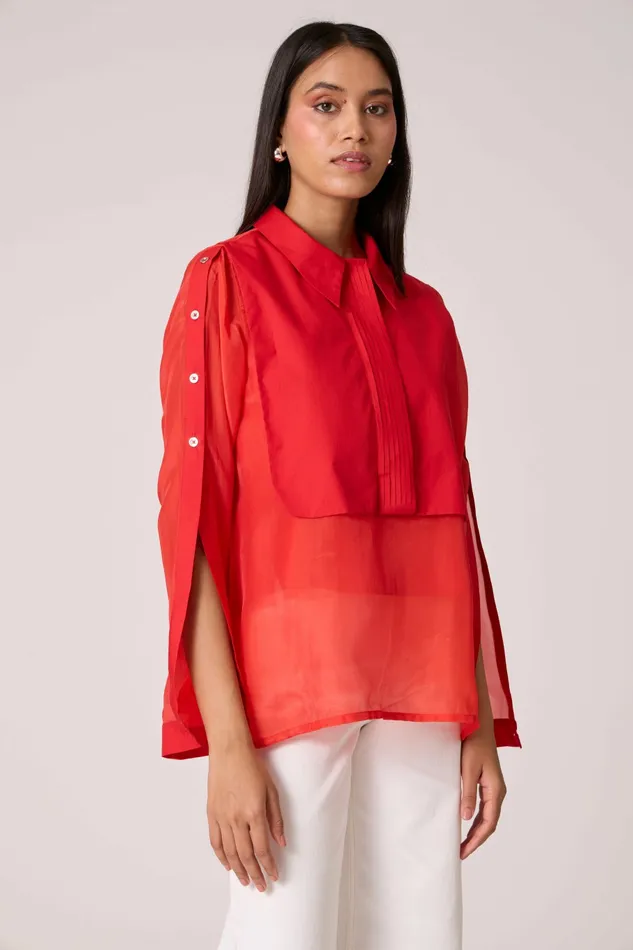 Scarlet Sage Tops Layla Shirt 8211 Scarlet Red 8211 Women