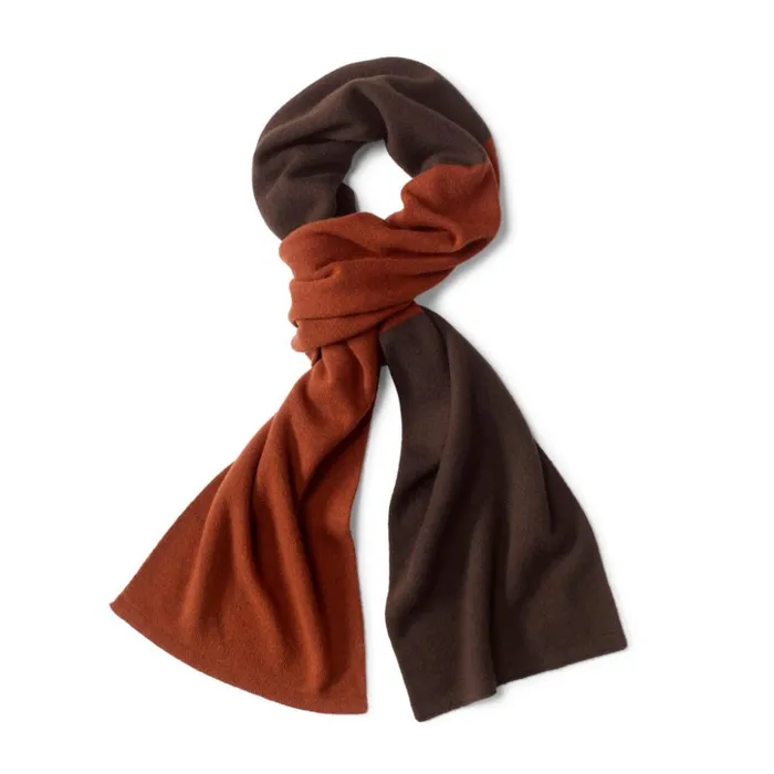 Scarves and Neckwear Men Orvis DoubleKnit Colorblock Scarf Redwoodmocha