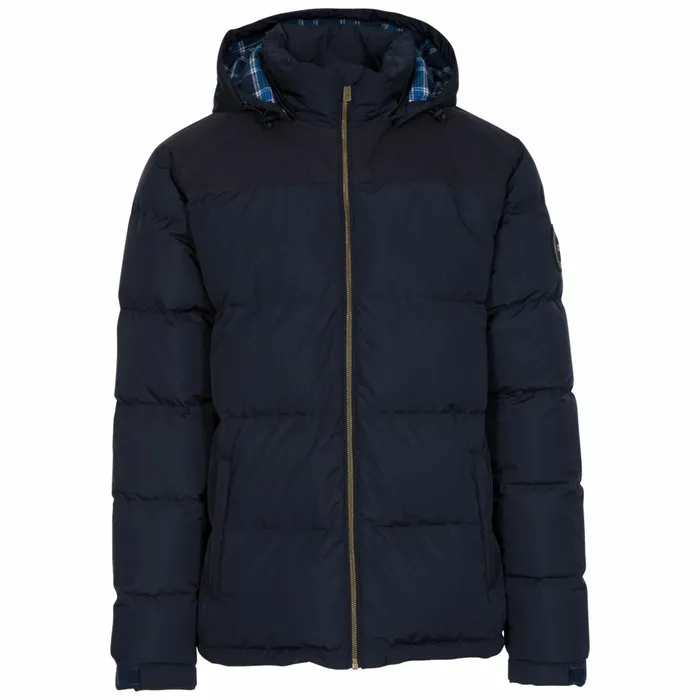Scenery DLX Hooded Down Jacket Navy Men Trespass Padded Jackets