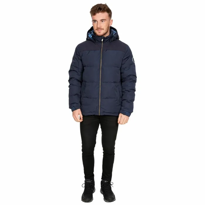 Scenery DLX Hooded Down Jacket Navy Men Trespass Padded Jackets