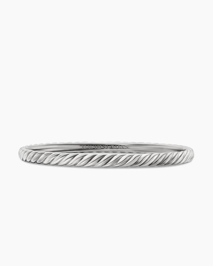 Sculpted Cable Bangle Bracelet In 18K White Gold 46mm Women David Yurman Bangle Sculpted Cable Bangle Bracelet In 18K White Gold 46mm Women David Yurman Bangle