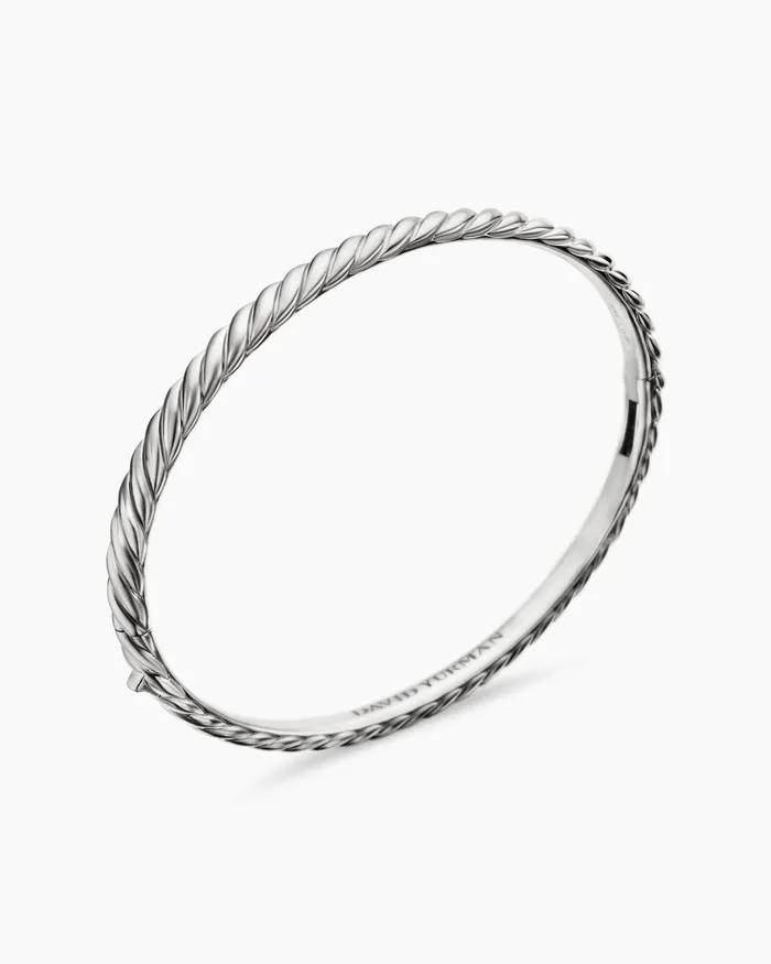 Sculpted Cable Bangle Bracelet In 18K White Gold 46mm Women David Yurman Bangle Sculpted Cable Bangle Bracelet In 18K White Gold 46mm Women David Yurman Bangle