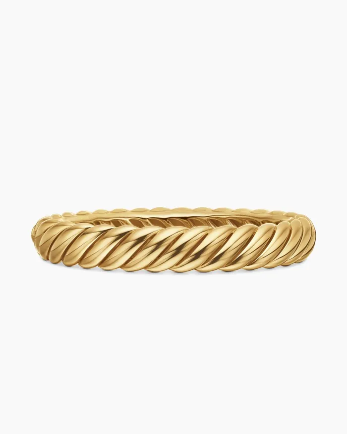 Sculpted Cable Bracelet In 18K Yellow Gold 10mm Women David Yurman Bangle